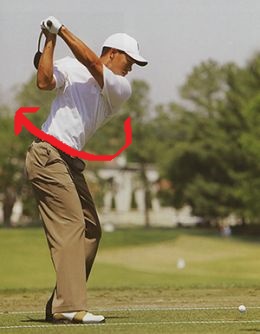 golf back swing with arrow