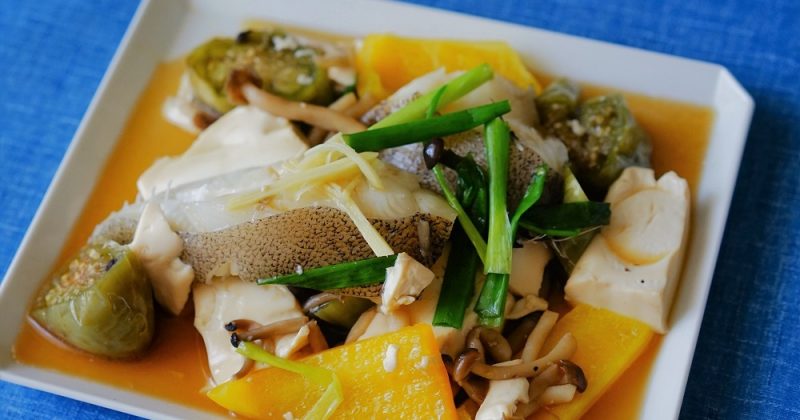 香菇茄子豆腐蒸魚